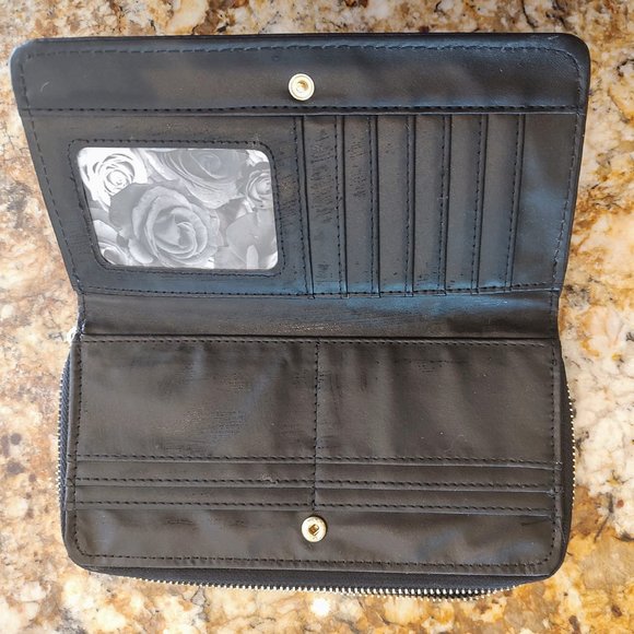 Adrienne Vittadini studio black wallet. 8"X4.5" faux leather, un-used. - Picture 5 of 12